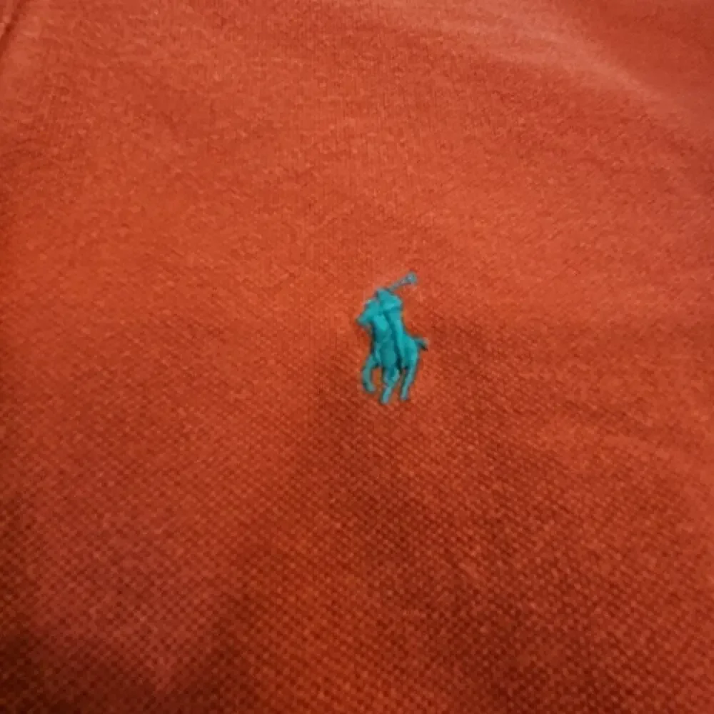 Polo Ralph Lauren Rugby Shirt Men's‎ Large Orange Pony Long Sleeve Cotton Y2K